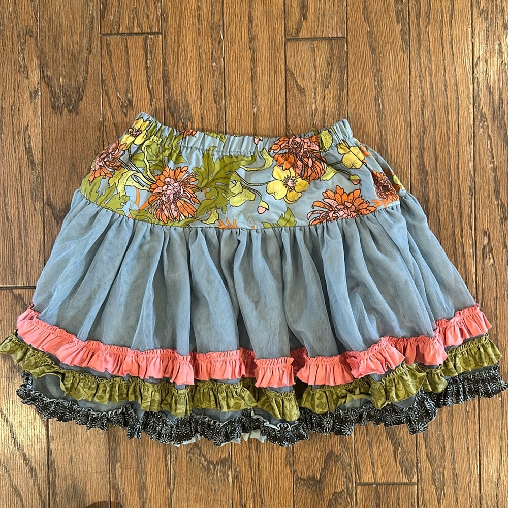 Matilda Jane Floral Ruffle Skirt Size 10 Girls Never worn